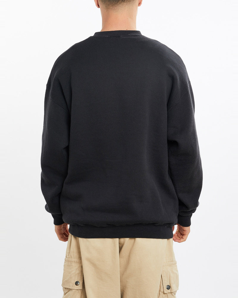 Vintage, 90s, NFL, Carolina, Panthers, Sweatshirt, The Real Deal, size large, colour Black, newtown, sydney, australia, thrift store, opshop, preloved, secondhand, sustainable, retro, antique, 70s, 80s, 90s, 2000s, 00s, fashion, clothing, streetwear, trendy, garment, style, boutique, store, shop, archive, sale, cheap, best, top, Sweats and hoodies