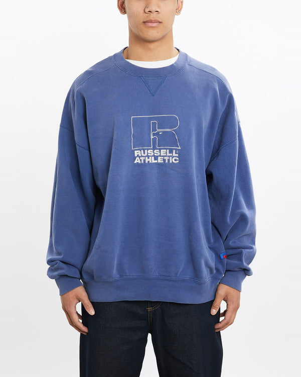 Vintage, 90s, Russell, Athletic, Sweatshirt, The Real Deal, size extra large, colour Blue, newtown, sydney, australia, thrift store, opshop, preloved, secondhand, sustainable, retro, antique, 70s, 80s, 90s, 2000s, 00s, fashion, clothing, streetwear, trendy, garment, style, boutique, store, shop, archive, sale, cheap, best, top, Sweats and hoodies