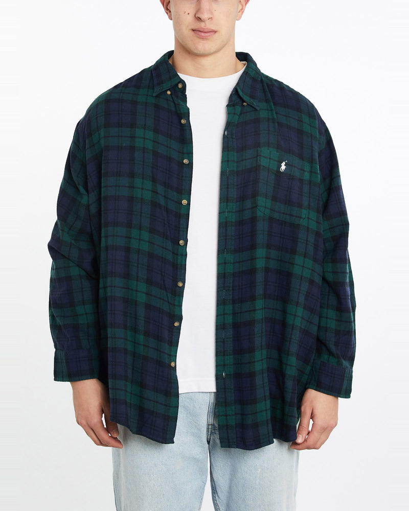 Vintage, 90s, Polo, Ralph, Lauren, Flannelette, Button, Up, Shirt, The Real Deal, size double extra large, colour Multicolour, newtown, sydney, australia, thrift store, opshop, preloved, secondhand, sustainable, retro, antique, 70s, 80s, 90s, 2000s, 00s, fashion, clothing, streetwear, trendy, garment, style, boutique, store, shop, archive, sale, cheap, best, top, Shirts