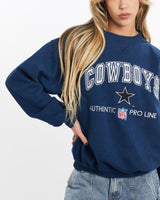 Vintage, 90s, NFL, Dallas, Cowboys, Sweatshirt, The Real Deal, size small, colour Navy, newtown, sydney, australia, thrift store, opshop, preloved, secondhand, sustainable, retro, antique, 70s, 80s, 90s, 2000s, 00s, fashion, clothing, streetwear, trendy, garment, style, boutique, store, shop, archive, sale, cheap, best, top, Sweats and hoodies