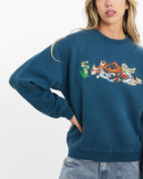 Vintage, Cartoon, Network, Sweatshirt, The Real Deal, size extra small, colour Navy, newtown, sydney, australia, thrift store, opshop, preloved, secondhand, sustainable, retro, antique, 70s, 80s, 90s, 2000s, 00s, fashion, clothing, streetwear, trendy, garment, style, boutique, store, shop, archive, sale, cheap, best, top, Sweats and hoodies