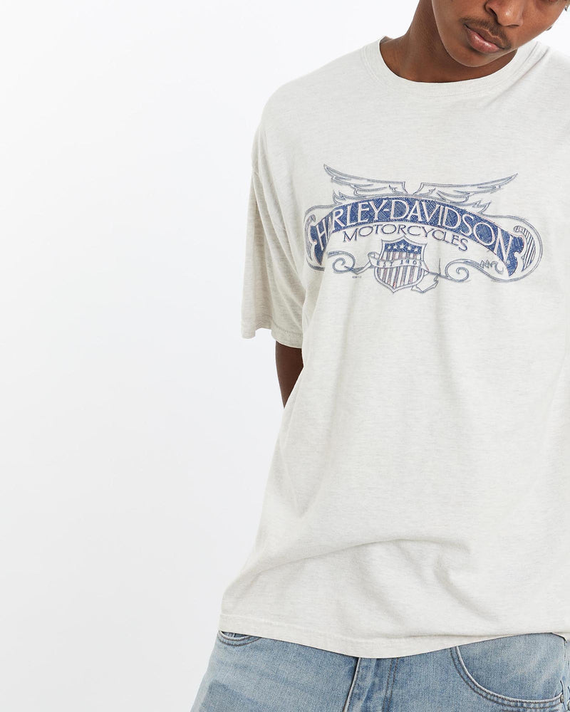 Vintage, Harley, Davidson, Tee, The Real Deal, size large, colour Grey, newtown, sydney, australia, thrift store, opshop, preloved, secondhand, sustainable, retro, antique, 70s, 80s, 90s, 2000s, 00s, fashion, clothing, streetwear, trendy, garment, style, boutique, store, shop, archive, sale, cheap, best, top, T-Shirts