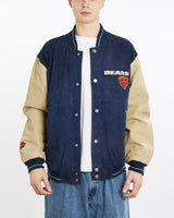 Vintage, NFL, Chicago, Bears, Leather, Varsity, Jacket, The Real Deal, size extra large, colour Multicolour, newtown, sydney, australia, thrift store, opshop, preloved, secondhand, sustainable, retro, antique, 70s, 80s, 90s, 2000s, 00s, fashion, clothing, streetwear, trendy, garment, style, boutique, store, shop, archive, sale, cheap, best, top, Jackets