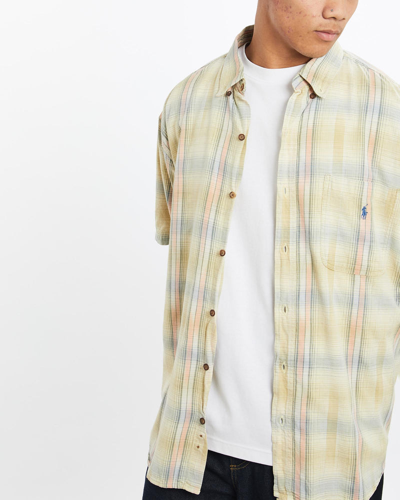 Vintage, 90s, Polo, Ralph, Lauren, Short, Sleeve, Button, Up, Shirt, The Real Deal, size large, colour Multicolour, newtown, sydney, australia, thrift store, opshop, preloved, secondhand, sustainable, retro, antique, 70s, 80s, 90s, 2000s, 00s, fashion, clothing, streetwear, trendy, garment, style, boutique, store, shop, archive, sale, cheap, best, top, Shirts