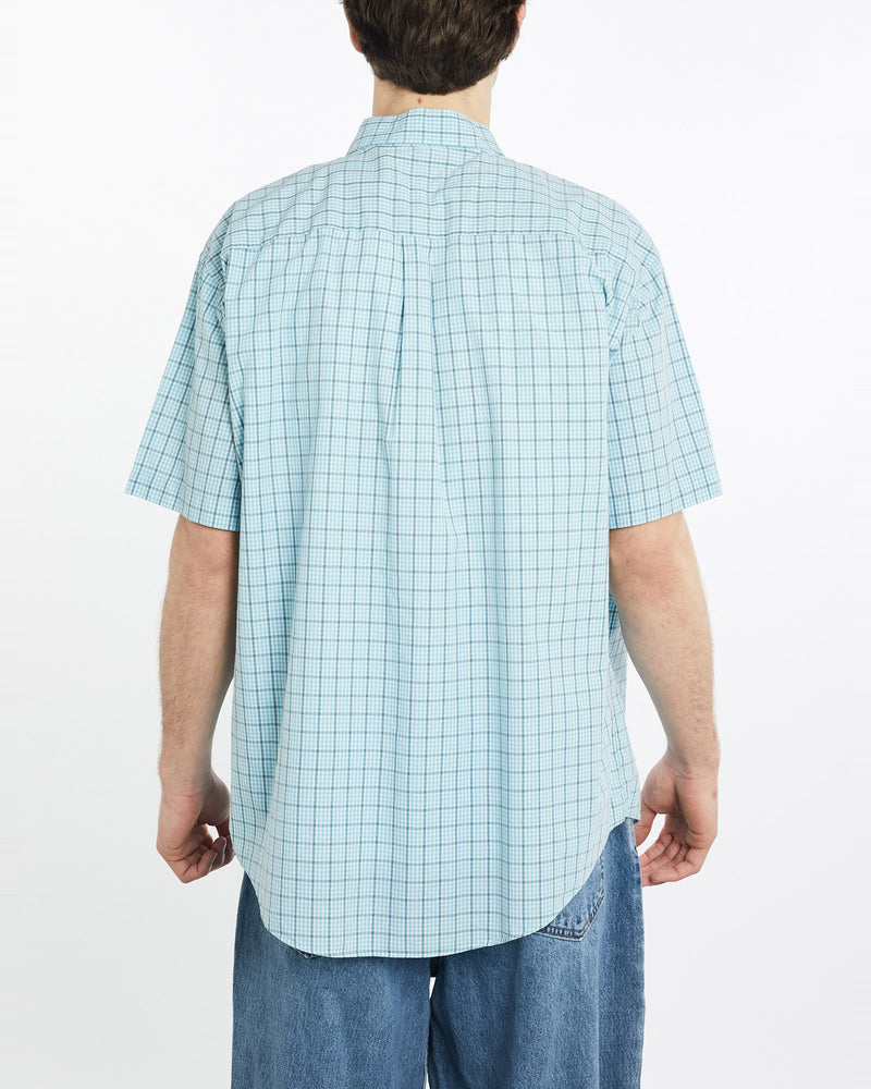 Vintage, 90s, Polo, Ralph, Lauren, Short, Sleeve, Button, Up, Shirt, The Real Deal, size extra large, colour Blue, newtown, sydney, australia, thrift store, opshop, preloved, secondhand, sustainable, retro, antique, 70s, 80s, 90s, 2000s, 00s, fashion, clothing, streetwear, trendy, garment, style, boutique, store, shop, archive, sale, cheap, best, top, Shirts