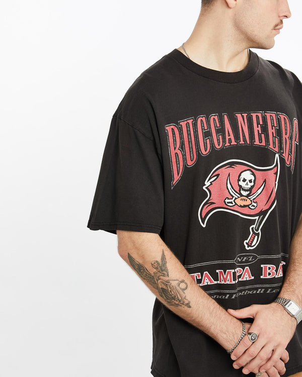Vintage, 1998, NFL, Tampa, Bay, Buccaneers, Tee, The Real Deal, size extra large, colour Black, newtown, sydney, australia, thrift store, opshop, preloved, secondhand, sustainable, retro, antique, 70s, 80s, 90s, 2000s, 00s, fashion, clothing, streetwear, trendy, garment, style, boutique, store, shop, archive, sale, cheap, best, top, T-Shirts