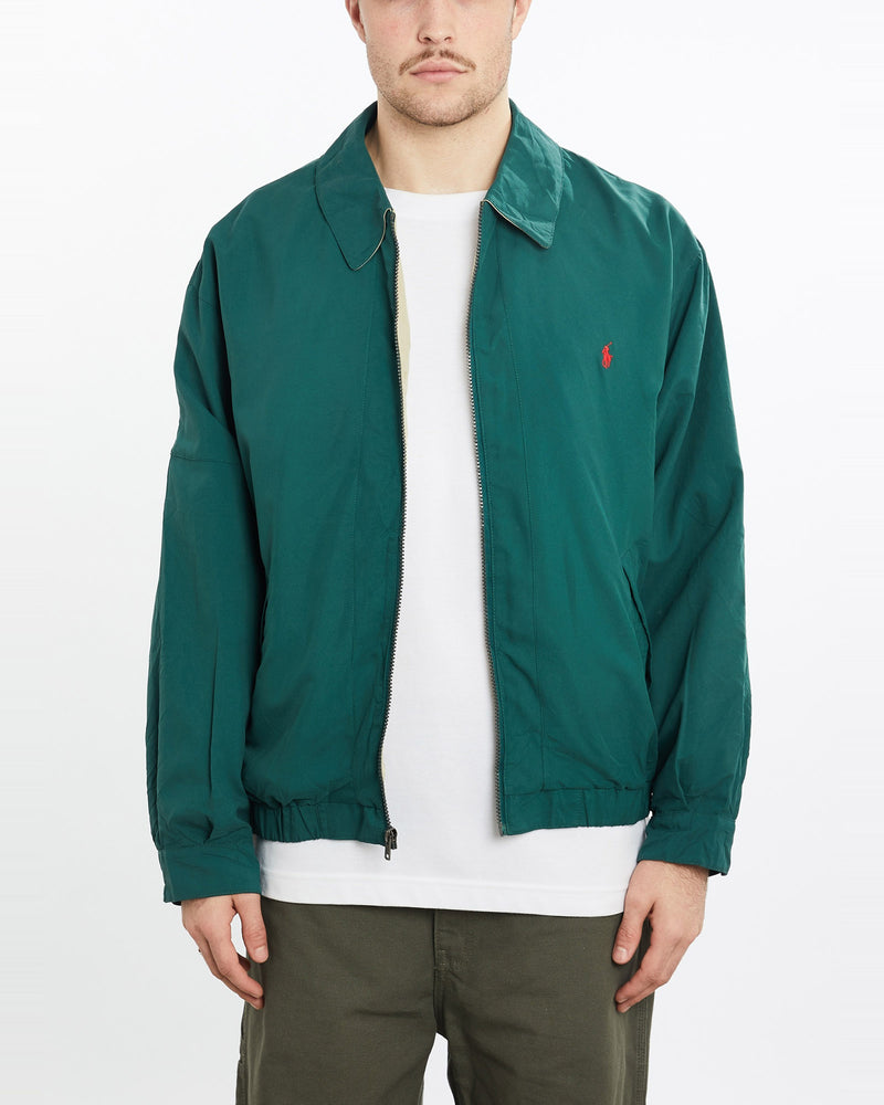 Vintage, 90s, Polo, Ralph, Lauren, Harrington, Jacket, The Real Deal, size extra large, colour Green, newtown, sydney, australia, thrift store, opshop, preloved, secondhand, sustainable, retro, antique, 70s, 80s, 90s, 2000s, 00s, fashion, clothing, streetwear, trendy, garment, style, boutique, store, shop, archive, sale, cheap, best, top, Jackets