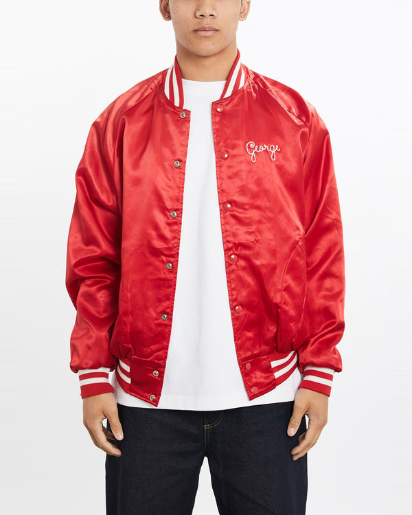 Vintage, 90s, Andre, Dan's, Club', Satin, Bomber, Jacket, The Real Deal, size large, colour Red, newtown, sydney, australia, thrift store, opshop, preloved, secondhand, sustainable, retro, antique, 70s, 80s, 90s, 2000s, 00s, fashion, clothing, streetwear, trendy, garment, style, boutique, store, shop, archive, sale, cheap, best, top, Jackets