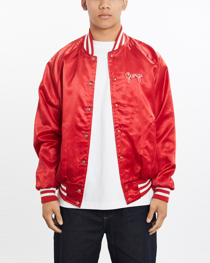 Vintage, 90s, Andre, Dan's, Club', Satin, Bomber, Jacket, The Real Deal, size large, colour Red, newtown, sydney, australia, thrift store, opshop, preloved, secondhand, sustainable, retro, antique, 70s, 80s, 90s, 2000s, 00s, fashion, clothing, streetwear, trendy, garment, style, boutique, store, shop, archive, sale, cheap, best, top, Jackets