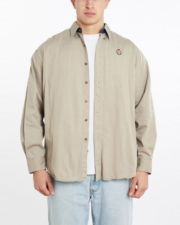 Vintage, 90s, Chaps, Ralph, Lauren, Button, Up, Shirt, The Real Deal, size extra large, colour Brown, newtown, sydney, australia, thrift store, opshop, preloved, secondhand, sustainable, retro, antique, 70s, 80s, 90s, 2000s, 00s, fashion, clothing, streetwear, trendy, garment, style, boutique, store, shop, archive, sale, cheap, best, top, Shirts