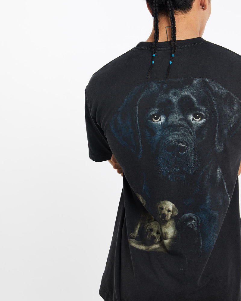 Vintage, Labrador, Tee, The Real Deal, size large, colour Black, newtown, sydney, australia, thrift store, opshop, preloved, secondhand, sustainable, retro, antique, 70s, 80s, 90s, 2000s, 00s, fashion, clothing, streetwear, trendy, garment, style, boutique, store, shop, archive, sale, cheap, best, top, T-Shirts