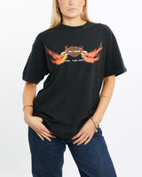 Vintage, Harley, Davidson, Tee, The Real Deal, size medium, colour Black, newtown, sydney, australia, thrift store, opshop, preloved, secondhand, sustainable, retro, antique, 70s, 80s, 90s, 2000s, 00s, fashion, clothing, streetwear, trendy, garment, style, boutique, store, shop, archive, sale, cheap, best, top, T-Shirts