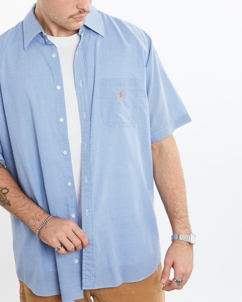 Vintage, 90s, Polo, Ralph, Lauren, Short, Sleeve, Button, Up, Shirt, The Real Deal, size extra large, colour Black, newtown, sydney, australia, thrift store, opshop, preloved, secondhand, sustainable, retro, antique, 70s, 80s, 90s, 2000s, 00s, fashion, clothing, streetwear, trendy, garment, style, boutique, store, shop, archive, sale, cheap, best, top, Shirts