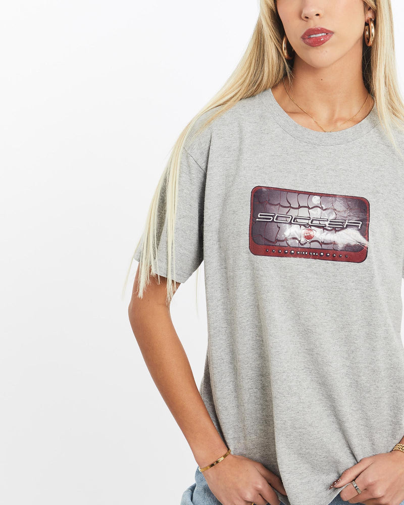 Vintage, Nike, Soccer, Tee, The Real Deal, size extra small, colour Grey, newtown, sydney, australia, thrift store, opshop, preloved, secondhand, sustainable, retro, antique, 70s, 80s, 90s, 2000s, 00s, fashion, clothing, streetwear, trendy, garment, style, boutique, store, shop, archive, sale, cheap, best, top, T-Shirts