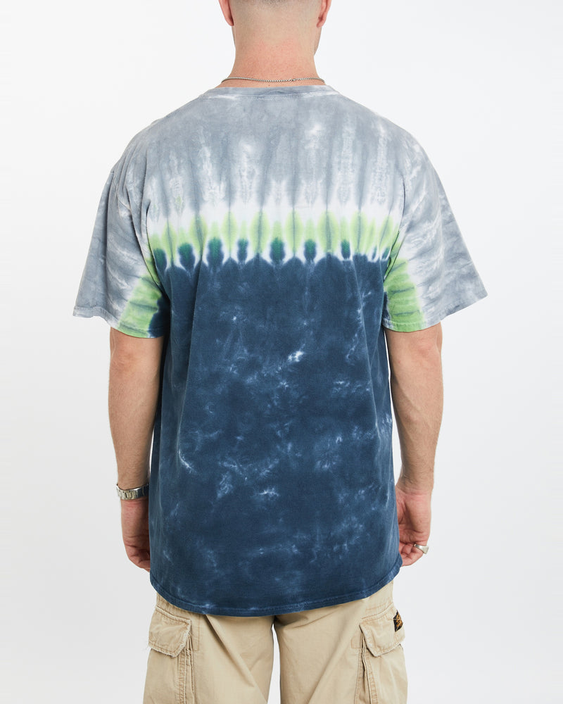 Vintage NFL Seattle Seahawks Tie Dye Tee <br>L , The Real Deal , newtown, sydney, australia, thrift store, opshop, preloved, secondhand, sustainable, retro, antique, 70s, 80s, 90s, 2000s, 00s, fashion, clothing, streetwear, trendy, garment, style, boutique, store, shop, archive, sale, cheap, best, top