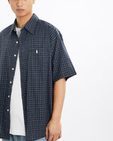 Vintage, 90s, Polo, Ralph, Lauren, Short, Sleeve, Button, Up, Shirt, The Real Deal, size extra large, colour Blue, newtown, sydney, australia, thrift store, opshop, preloved, secondhand, sustainable, retro, antique, 70s, 80s, 90s, 2000s, 00s, fashion, clothing, streetwear, trendy, garment, style, boutique, store, shop, archive, sale, cheap, best, top, Shirts