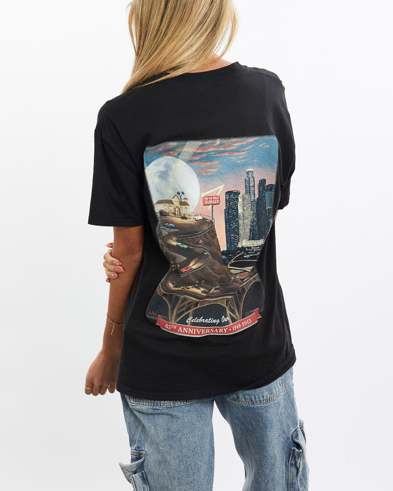 In-N-Out, Burger, Tee, The Real Deal, size small, colour Black, newtown, sydney, australia, thrift store, opshop, preloved, secondhand, sustainable, retro, antique, 70s, 80s, 90s, 2000s, 00s, fashion, clothing, streetwear, trendy, garment, style, boutique, store, shop, archive, sale, cheap, best, top, T-Shirts