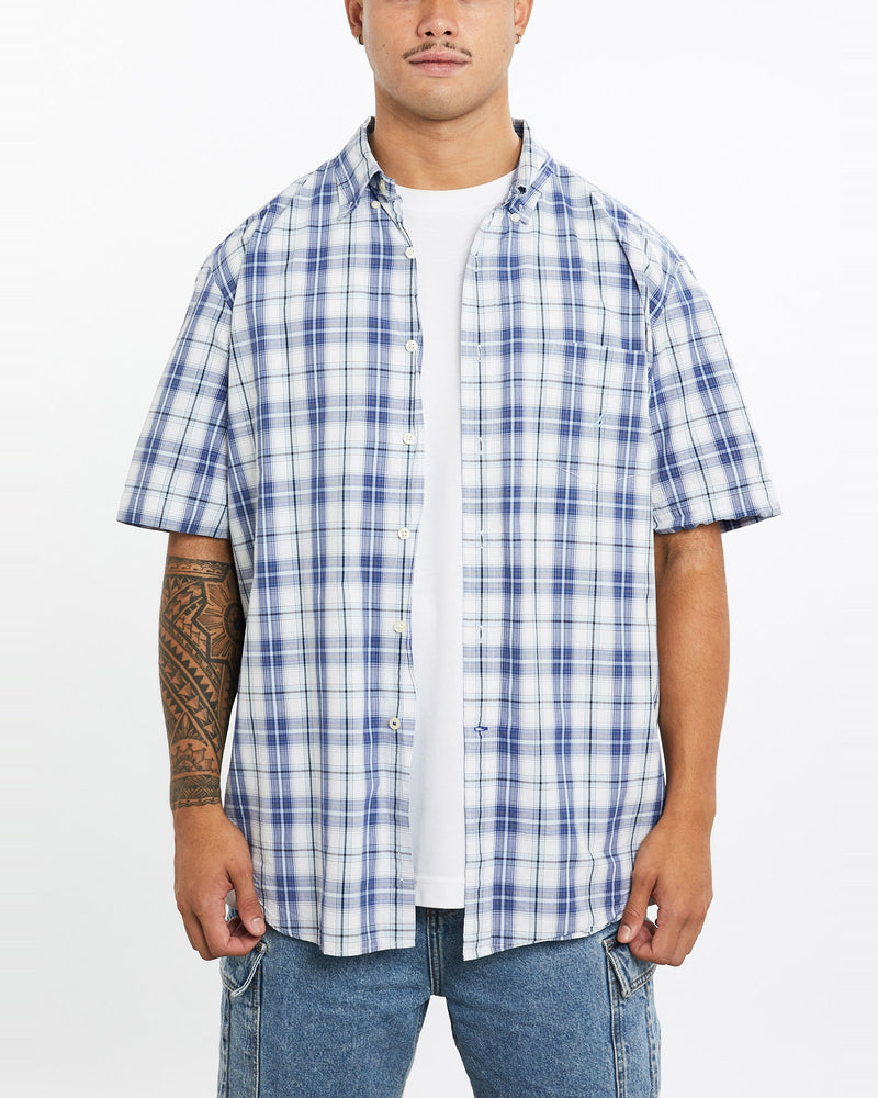 Vintage, Nautica, Short, Sleeve, Button, Up, Shirt, The Real Deal, size extra large, colour Blue, newtown, sydney, australia, thrift store, opshop, preloved, secondhand, sustainable, retro, antique, 70s, 80s, 90s, 2000s, 00s, fashion, clothing, streetwear, trendy, garment, style, boutique, store, shop, archive, sale, cheap, best, top, Shirts