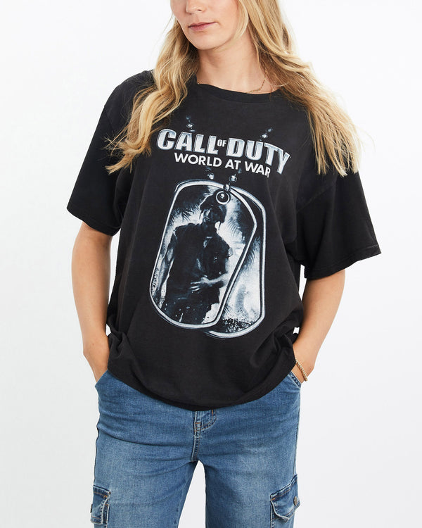 Vintage, Call, of, Duty, World, at, War, Tee, The Real Deal, size large, colour Black, newtown, sydney, australia, thrift store, opshop, preloved, secondhand, sustainable, retro, antique, 70s, 80s, 90s, 2000s, 00s, fashion, clothing, streetwear, trendy, garment, style, boutique, store, shop, archive, sale, cheap, best, top, T-Shirts