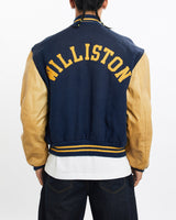 Vintage, 90s, Williston, State, College, Varsity, Jacket, The Real Deal, size large, colour Multicolour, newtown, sydney, australia, thrift store, opshop, preloved, secondhand, sustainable, retro, antique, 70s, 80s, 90s, 2000s, 00s, fashion, clothing, streetwear, trendy, garment, style, boutique, store, shop, archive, sale, cheap, best, top, Jackets