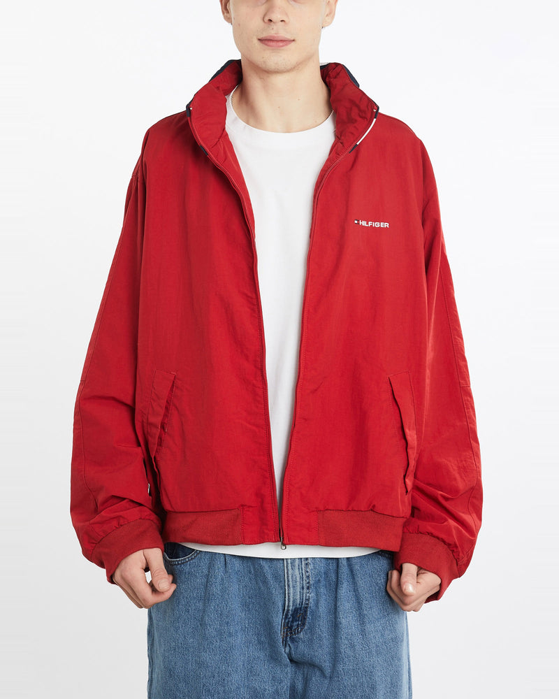 Vintage, Tommy, Hilfiger, Windbreaker, Jacket, The Real Deal, size double extra large, colour Red, newtown, sydney, australia, thrift store, opshop, preloved, secondhand, sustainable, retro, antique, 70s, 80s, 90s, 2000s, 00s, fashion, clothing, streetwear, trendy, garment, style, boutique, store, shop, archive, sale, cheap, best, top, Jackets