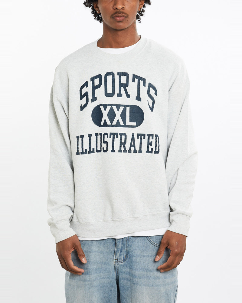 Vintage, 90s, Sports, Illustrated, Sweatshirt, The Real Deal, size large, colour Grey, newtown, sydney, australia, thrift store, opshop, preloved, secondhand, sustainable, retro, antique, 70s, 80s, 90s, 2000s, 00s, fashion, clothing, streetwear, trendy, garment, style, boutique, store, shop, archive, sale, cheap, best, top, Sweats and hoodies