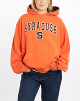 Vintage, University, of, Syracuse, Hooded, Sweatshirt, The Real Deal, size large, colour Orange, newtown, sydney, australia, thrift store, opshop, preloved, secondhand, sustainable, retro, antique, 70s, 80s, 90s, 2000s, 00s, fashion, clothing, streetwear, trendy, garment, style, boutique, store, shop, archive, sale, cheap, best, top, Sweats and hoodies