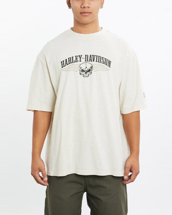 Vintage, Harley, Davidson, Tee, The Real Deal, size extra large, colour Beige, newtown, sydney, australia, thrift store, opshop, preloved, secondhand, sustainable, retro, antique, 70s, 80s, 90s, 2000s, 00s, fashion, clothing, streetwear, trendy, garment, style, boutique, store, shop, archive, sale, cheap, best, top, T-Shirts