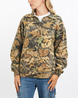 Vintage, 90s, Realtree, Camo, Quarter, Zip, Sweatshirt, The Real Deal, size medium, colour Green, newtown, sydney, australia, thrift store, opshop, preloved, secondhand, sustainable, retro, antique, 70s, 80s, 90s, 2000s, 00s, fashion, clothing, streetwear, trendy, garment, style, boutique, store, shop, archive, sale, cheap, best, top, Sweats and hoodies