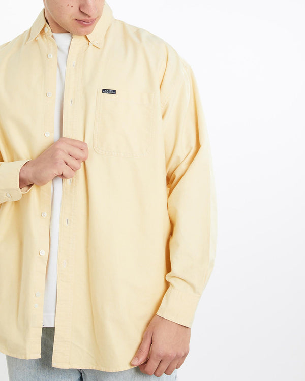 Vintage, 90s, Chaps, Ralph, Lauren, Button, Up, Shirt, The Real Deal, size double extra large, colour Yellow, newtown, sydney, australia, thrift store, opshop, preloved, secondhand, sustainable, retro, antique, 70s, 80s, 90s, 2000s, 00s, fashion, clothing, streetwear, trendy, garment, style, boutique, store, shop, archive, sale, cheap, best, top, Shirts