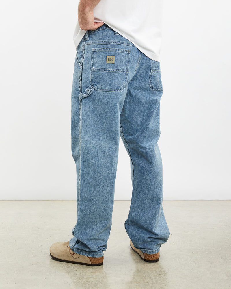 Vintage Lee Denim Carpenter Pants <br>34" , The Real Deal , newtown, sydney, australia, thrift store, opshop, preloved, secondhand, sustainable, retro, antique, 70s, 80s, 90s, 2000s, 00s, fashion, clothing, streetwear, trendy, garment, style, boutique, store, shop, archive, sale, cheap, best, top