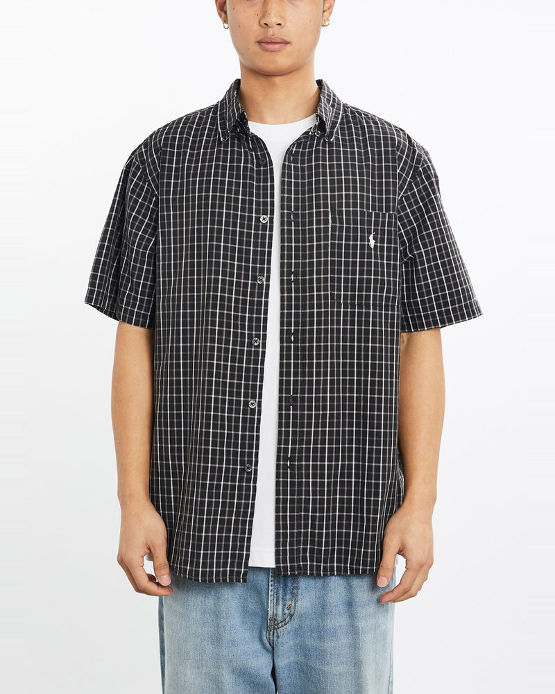 Vintage, 90s, Polo, Ralph, Lauren, Short, Sleeve, Button, Up, Shirt, The Real Deal, size large, colour Brown, newtown, sydney, australia, thrift store, opshop, preloved, secondhand, sustainable, retro, antique, 70s, 80s, 90s, 2000s, 00s, fashion, clothing, streetwear, trendy, garment, style, boutique, store, shop, archive, sale, cheap, best, top, Shirts