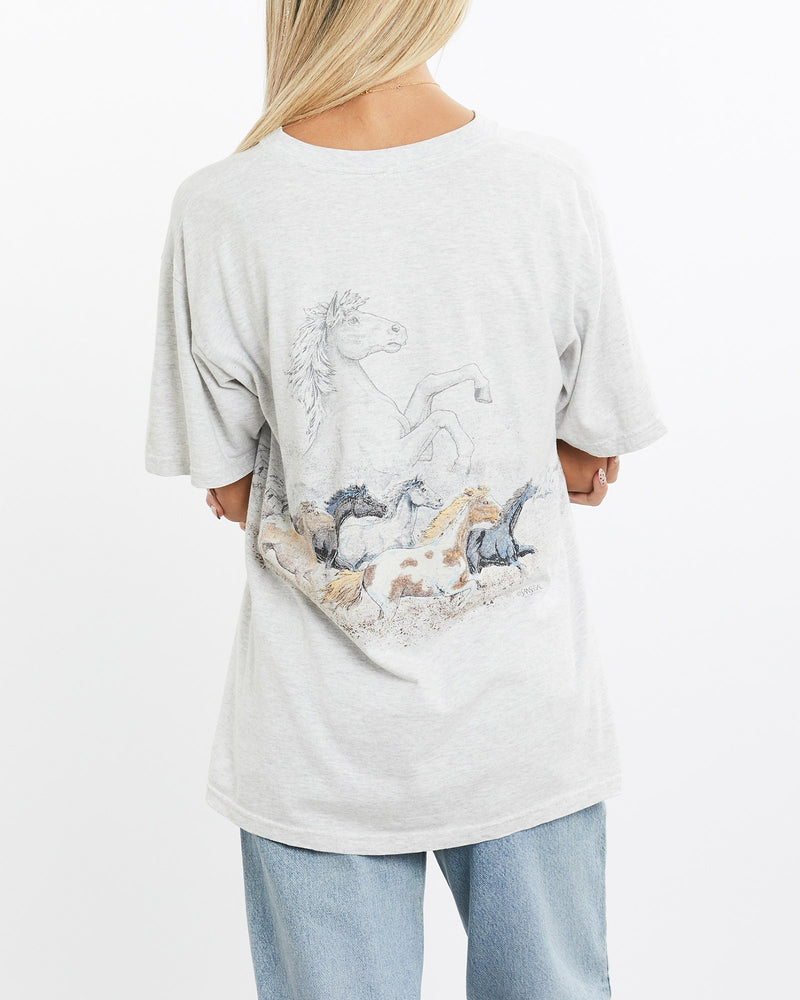 Vintage, 1993, Las, Vegas, Horse, Wildlife, Tee, The Real Deal, size small, colour Grey, newtown, sydney, australia, thrift store, opshop, preloved, secondhand, sustainable, retro, antique, 70s, 80s, 90s, 2000s, 00s, fashion, clothing, streetwear, trendy, garment, style, boutique, store, shop, archive, sale, cheap, best, top, T-Shirts