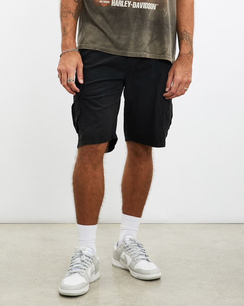 Vintage, Wrangler, Cargo, Shorts, The Real Deal, size 35", colour Black, newtown, sydney, australia, thrift store, opshop, preloved, secondhand, sustainable, retro, antique, 70s, 80s, 90s, 2000s, 00s, fashion, clothing, streetwear, trendy, garment, style, boutique, store, shop, archive, sale, cheap, best, top, Shorts