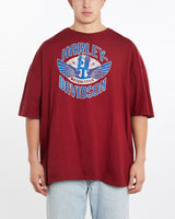 Vintage, Harley, Davidson, Tee, The Real Deal, size XXXL, colour Burgundy, newtown, sydney, australia, thrift store, opshop, preloved, secondhand, sustainable, retro, antique, 70s, 80s, 90s, 2000s, 00s, fashion, clothing, streetwear, trendy, garment, style, boutique, store, shop, archive, sale, cheap, best, top, T-Shirts