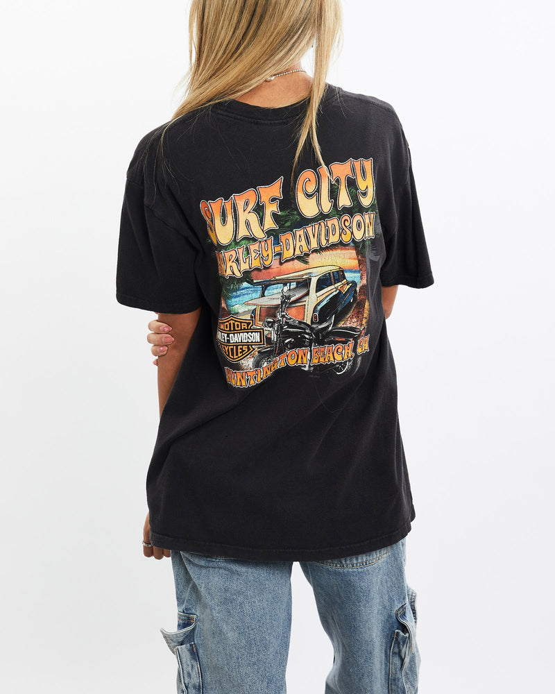 Vintage, Harley, Davidson, Tee, The Real Deal, size small, colour Black, newtown, sydney, australia, thrift store, opshop, preloved, secondhand, sustainable, retro, antique, 70s, 80s, 90s, 2000s, 00s, fashion, clothing, streetwear, trendy, garment, style, boutique, store, shop, archive, sale, cheap, best, top, T-Shirts