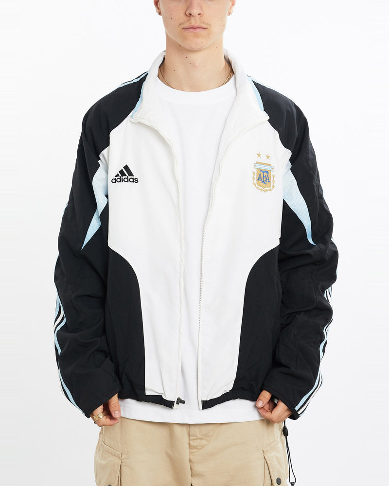 Vintage, Adidas, Argentina, Football, Track, Jacket, The Real Deal, size large, colour White, newtown, sydney, australia, thrift store, opshop, preloved, secondhand, sustainable, retro, antique, 70s, 80s, 90s, 2000s, 00s, fashion, clothing, streetwear, trendy, garment, style, boutique, store, shop, archive, sale, cheap, best, top, Jackets