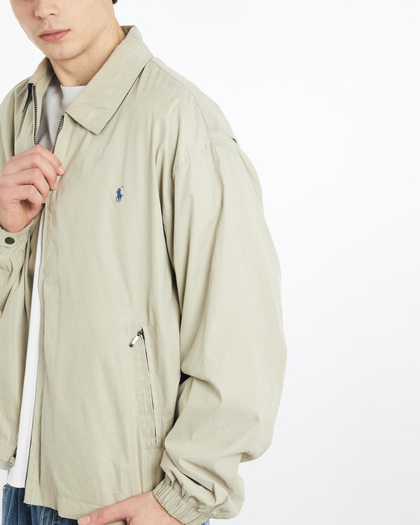 Vintage, 90s, Polo, Ralph, Lauren, Harrington, Jacket, The Real Deal, size extra large, colour Beige, newtown, sydney, australia, thrift store, opshop, preloved, secondhand, sustainable, retro, antique, 70s, 80s, 90s, 2000s, 00s, fashion, clothing, streetwear, trendy, garment, style, boutique, store, shop, archive, sale, cheap, best, top, Jackets