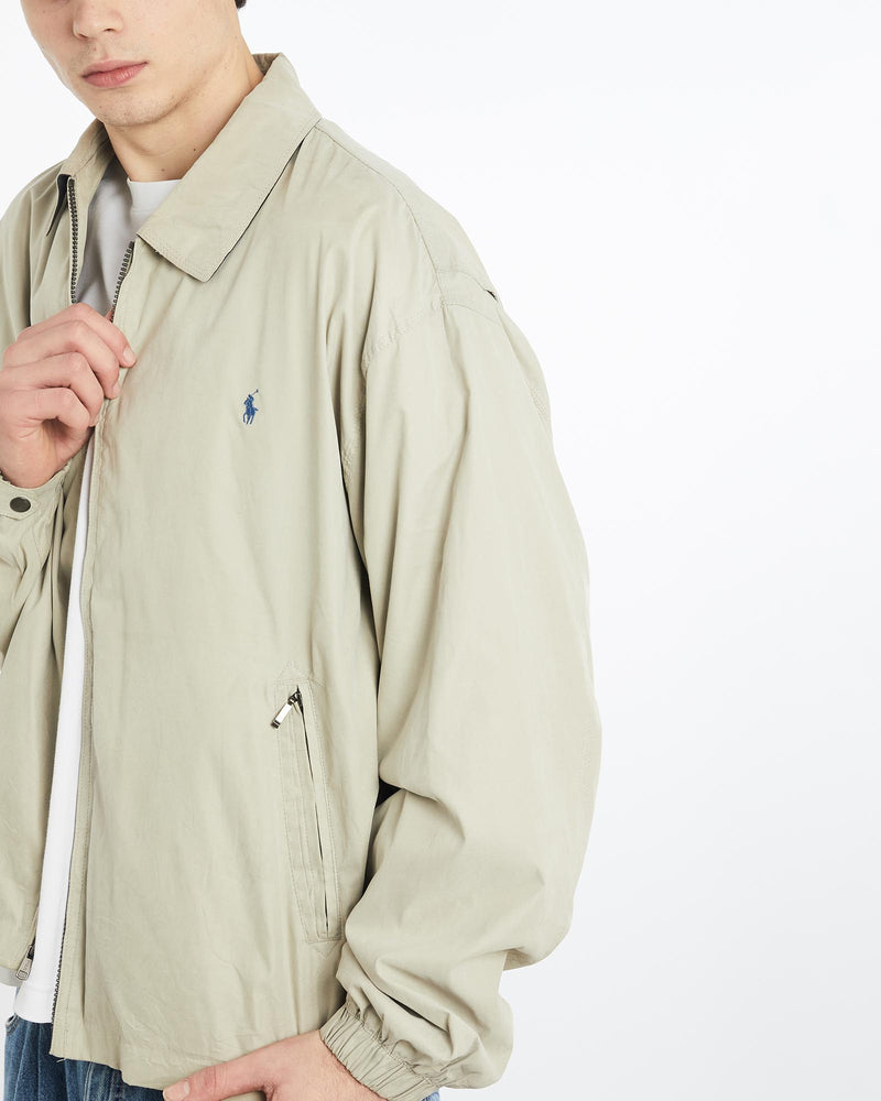 Vintage, 90s, Polo, Ralph, Lauren, Harrington, Jacket, The Real Deal, size extra large, colour Beige, newtown, sydney, australia, thrift store, opshop, preloved, secondhand, sustainable, retro, antique, 70s, 80s, 90s, 2000s, 00s, fashion, clothing, streetwear, trendy, garment, style, boutique, store, shop, archive, sale, cheap, best, top, Jackets