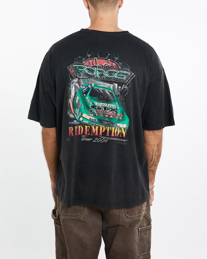 Vintage, John, Force, Racing, Tee, The Real Deal, size extra large, colour Black, newtown, sydney, australia, thrift store, opshop, preloved, secondhand, sustainable, retro, antique, 70s, 80s, 90s, 2000s, 00s, fashion, clothing, streetwear, trendy, garment, style, boutique, store, shop, archive, sale, cheap, best, top, T-Shirts