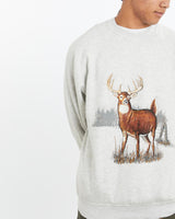 Vintage, 80s, Dear, Wildlife, Sweatshirt, The Real Deal, size extra large, colour Grey, newtown, sydney, australia, thrift store, opshop, preloved, secondhand, sustainable, retro, antique, 70s, 80s, 90s, 2000s, 00s, fashion, clothing, streetwear, trendy, garment, style, boutique, store, shop, archive, sale, cheap, best, top, Sweats and hoodies