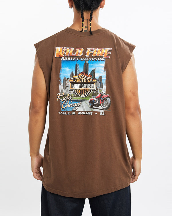 Vintage, Harley, Davidson, Tank, The Real Deal, size large, colour Brown, newtown, sydney, australia, thrift store, opshop, preloved, secondhand, sustainable, retro, antique, 70s, 80s, 90s, 2000s, 00s, fashion, clothing, streetwear, trendy, garment, style, boutique, store, shop, archive, sale, cheap, best, top, T-Shirts