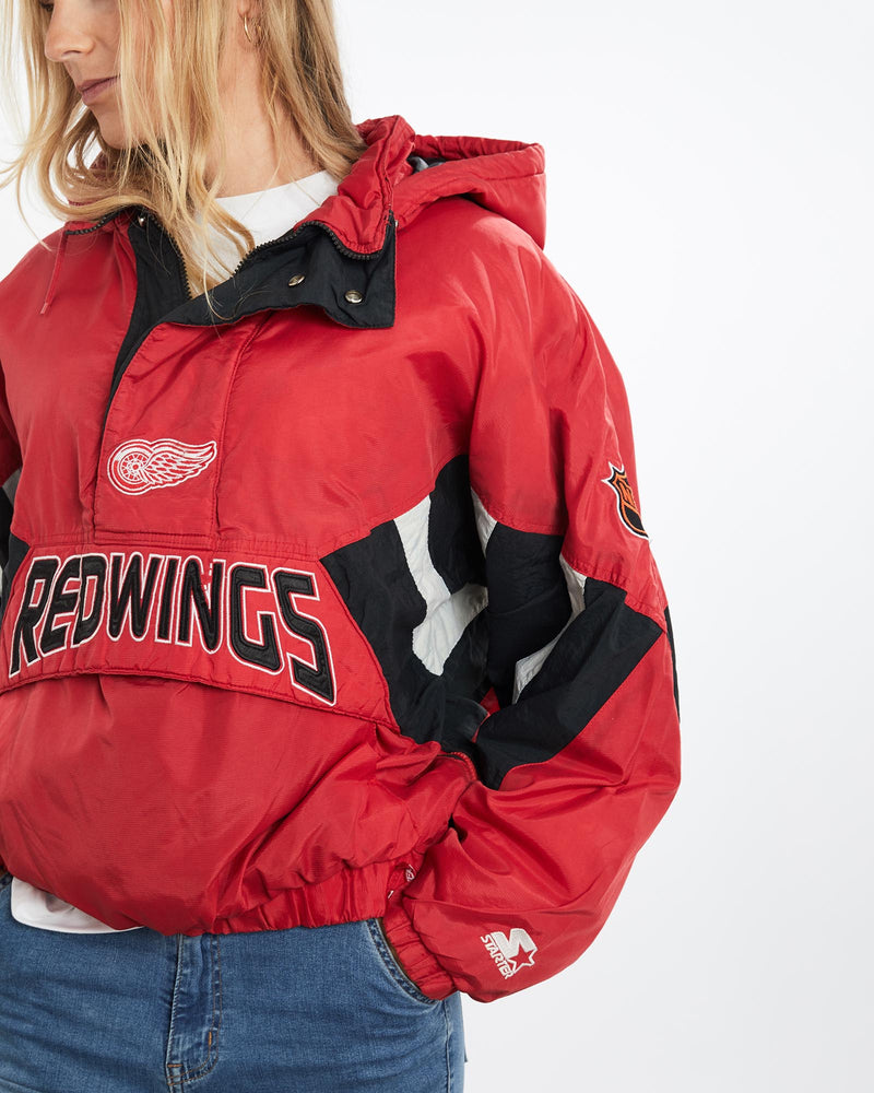 Vintage, 90s, Starter, NHL, Detroit, Red, Wings, Jacket, The Real Deal, size medium, colour Multicolour, newtown, sydney, australia, thrift store, opshop, preloved, secondhand, sustainable, retro, antique, 70s, 80s, 90s, 2000s, 00s, fashion, clothing, streetwear, trendy, garment, style, boutique, store, shop, archive, sale, cheap, best, top, Jackets