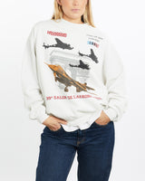 Vintage, 1991, Paris, Air, Show, Sweatshirt, The Real Deal, size medium, colour White, newtown, sydney, australia, thrift store, opshop, preloved, secondhand, sustainable, retro, antique, 70s, 80s, 90s, 2000s, 00s, fashion, clothing, streetwear, trendy, garment, style, boutique, store, shop, archive, sale, cheap, best, top, Sweats and hoodies