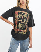 Vintage, 90s, Africa, Tee, The Real Deal, size small, colour Black, newtown, sydney, australia, thrift store, opshop, preloved, secondhand, sustainable, retro, antique, 70s, 80s, 90s, 2000s, 00s, fashion, clothing, streetwear, trendy, garment, style, boutique, store, shop, archive, sale, cheap, best, top, T-Shirts