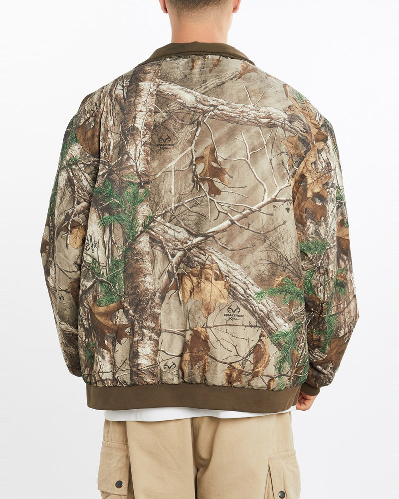 Vintage, Realtree, Camo, Reversible, Puffer, Jacket, The Real Deal, size large, colour Brown, newtown, sydney, australia, thrift store, opshop, preloved, secondhand, sustainable, retro, antique, 70s, 80s, 90s, 2000s, 00s, fashion, clothing, streetwear, trendy, garment, style, boutique, store, shop, archive, sale, cheap, best, top, Jackets