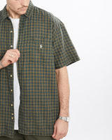 Vintage, 90s, Polo, Ralph, Lauren, Short, Sleeve, Button, Up, Shirt, The Real Deal, size extra large, colour Green, newtown, sydney, australia, thrift store, opshop, preloved, secondhand, sustainable, retro, antique, 70s, 80s, 90s, 2000s, 00s, fashion, clothing, streetwear, trendy, garment, style, boutique, store, shop, archive, sale, cheap, best, top, Shirts