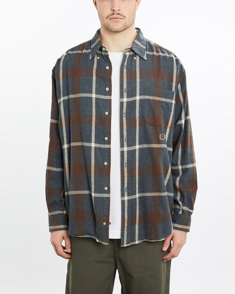 Vintage, 90s, Tommy, Hilfiger, Flannelette, Button, Up, Shirt, The Real Deal, size extra large, colour Multicolour, newtown, sydney, australia, thrift store, opshop, preloved, secondhand, sustainable, retro, antique, 70s, 80s, 90s, 2000s, 00s, fashion, clothing, streetwear, trendy, garment, style, boutique, store, shop, archive, sale, cheap, best, top, Shirts