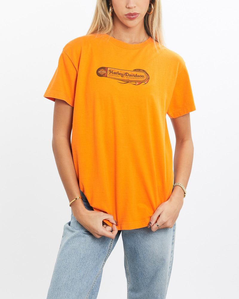 Vintage, Harley, Davidson, Tee, The Real Deal, size extra small, colour Orange, newtown, sydney, australia, thrift store, opshop, preloved, secondhand, sustainable, retro, antique, 70s, 80s, 90s, 2000s, 00s, fashion, clothing, streetwear, trendy, garment, style, boutique, store, shop, archive, sale, cheap, best, top, T-Shirts