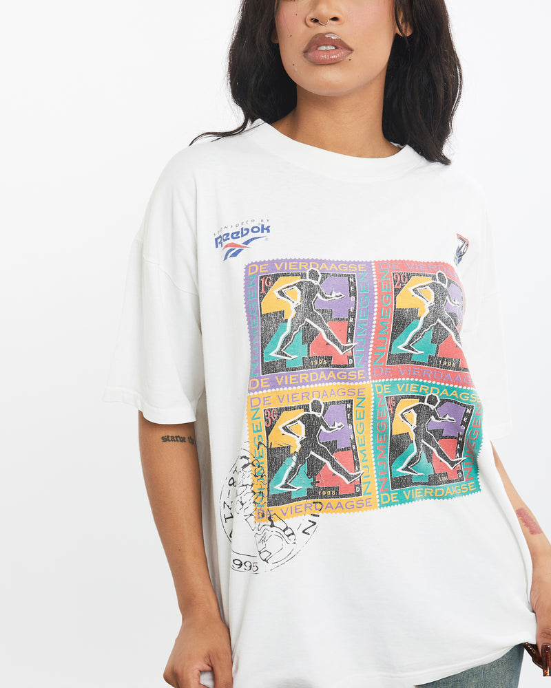 Vintage 1995 Reebok France Marathon Tee <br>S , The Real Deal , newtown, sydney, australia, thrift store, opshop, preloved, secondhand, sustainable, retro, antique, 70s, 80s, 90s, 2000s, 00s, fashion, clothing, streetwear, trendy, garment, style, boutique, store, shop, archive, sale, cheap, best, top